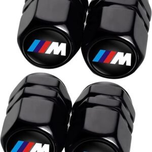 4PCS Valve Pneu Voiture pour BMW M M2 M4 M5 M6 M8 X1 X2 X3 X5 X6 M135i M240i Z4 328i X7, Résistant à la Corrosion Bouchon de Valve Voiture, Voiture Accessoires, Noir