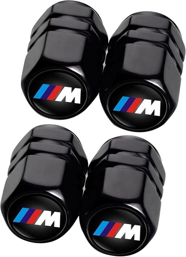 4PCS Valve Pneu Voiture pour BMW M M2 M4 M5 M6 M8 X1 X2 X3 X5 X6 M135i M240i Z4 328i X7, Résistant à la Corrosion Bouchon de Valve Voiture, Voiture Accessoires, Noir