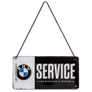 Nostalgic-Art Plaque à Suspendre rétro, 10 x 20 cm, Official License Product (OLP), BMW – Service – Idée de Cadeau pour Fans de BMW, en métal, Design Vintage