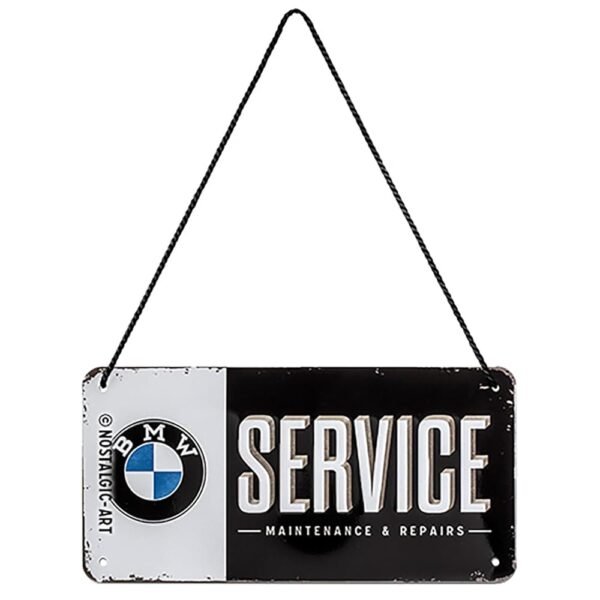 Nostalgic-Art Plaque à Suspendre rétro, 10 x 20 cm, Official License Product (OLP), BMW – Service – Idée de Cadeau pour Fans de BMW, en métal, Design Vintage