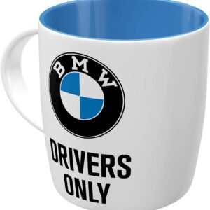 Nostalgic-Art Tasse à café rétro, 330 ml, Official License Product (OLP), BMW – Drivers Only – Idée de cadeau pour fans de BMW, mug en céramique, design vintage