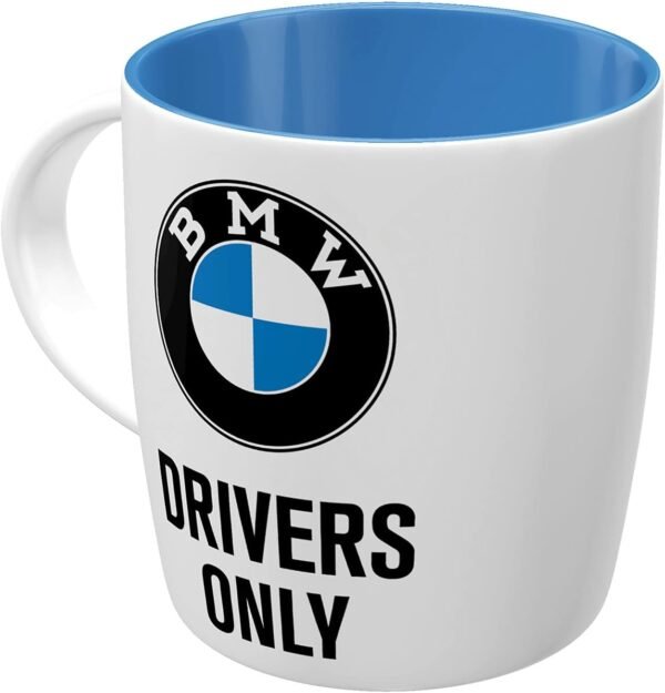 Nostalgic-Art Tasse à café rétro, 330 ml, Official License Product (OLP), BMW – Drivers Only – Idée de cadeau pour fans de BMW, mug en céramique, design vintage