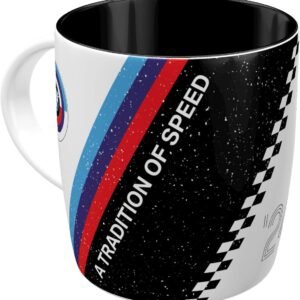 Nostalgic-Art Tasse à café rétro, 330 ml, Official License Product (OLP), BMW Motorsport – Tradition Of Speed – Idée de cadeau pour fans de BMW, mug en céramique, design vintage