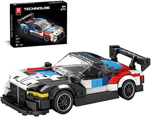 Tirff Technik Super Voiture de Sport, 385 Pièces Modèle de Voiture à Collectionner pour BMW M4 GT3, MOC Voiture de Sport Jeu de Construction, Bloc de Voiture Compatible avec Lgo...